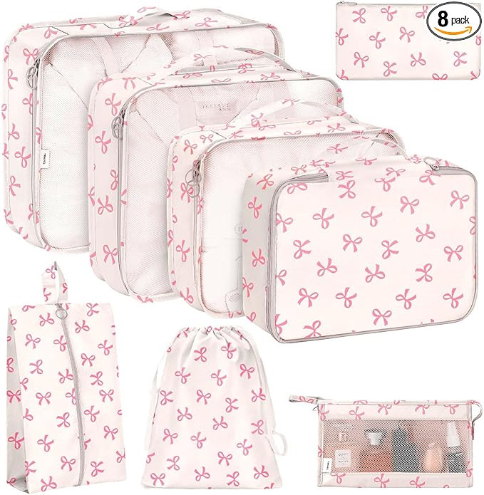 KPX 8 Set Packing Cubes for Travel, Luggage Packing Organizers Accessories Large Toiletries Bag f... | Amazon (US)