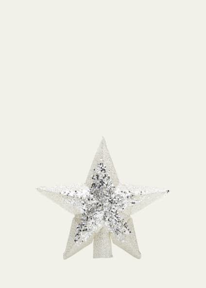 Bergdorf Goodman Silver Glitter Christmas Tree Topper | Bergdorf Goodman