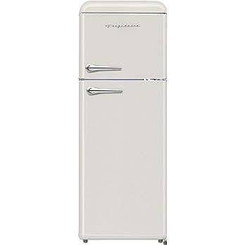 FRIGIDAIRE EFR756-CREAM EFR756, 2 Door Apartment Size Retro Refrigerator with Top Freezer, Chrome... | Amazon (US)