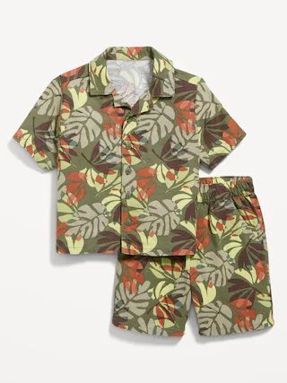 Printed Linen-Blend Shirt &#x26; Shorts Set for Toddler Boys | Old Navy (US)