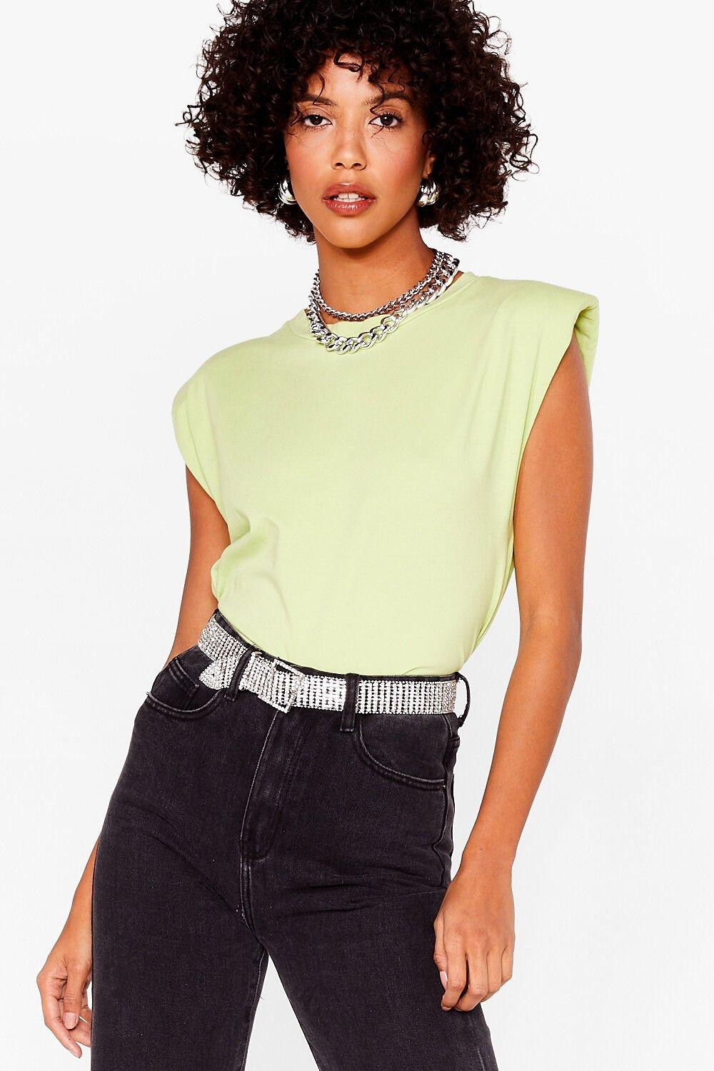 Shoulder Pad to Cry on Jersey Tank Top | NastyGal (US & CA)
