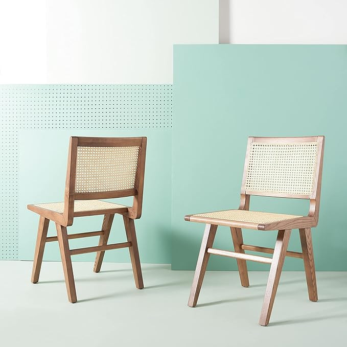 Safavieh Couture Home Collection Hattie Walnut French Cane Living Room Dining Accent Chair (Fully... | Amazon (US)