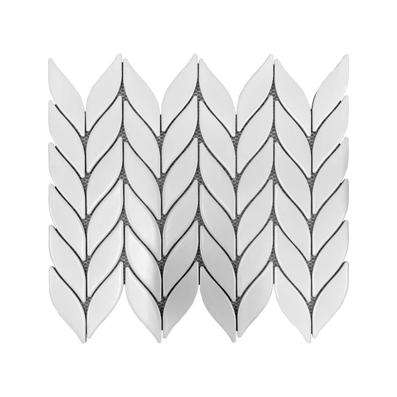 1.06" x 4" Petal/Leaf Matte Porcelain Mosaic Wall & Floor Tile (Set of 10) | Wayfair North America
