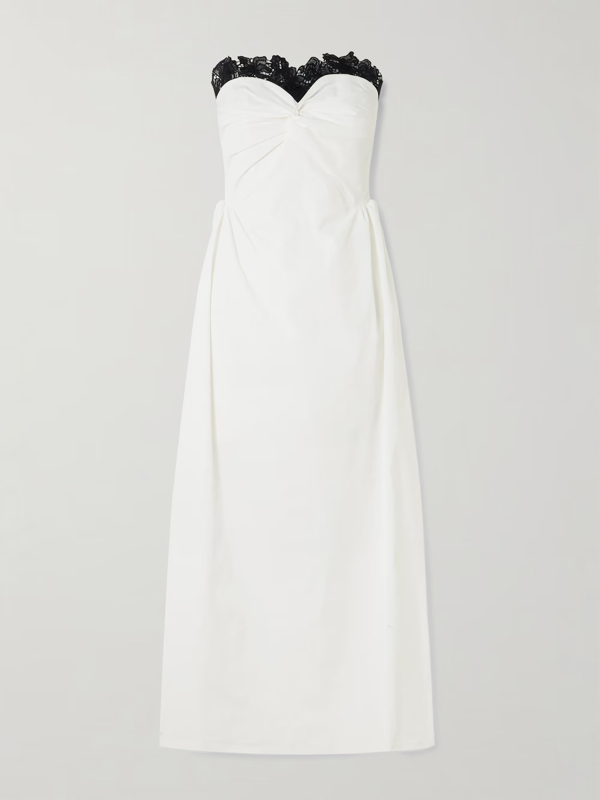 Rose guipure lace-trimmed faille maxi dress | NET-A-PORTER (US)