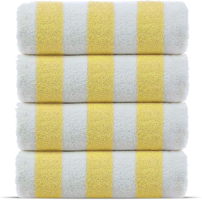 Chakir Turkish Linens Premium Quality 100% Cotton Turkish Cabana Thick Stripe Pool Beach Towels 4... | Amazon (US)