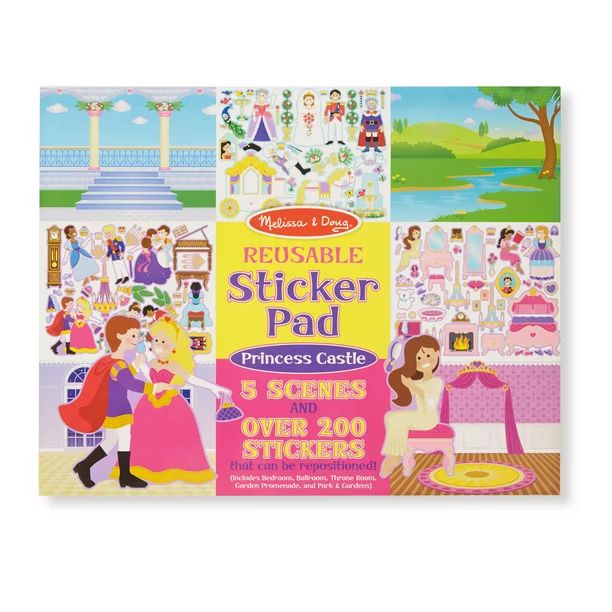Melissa & Doug Reusable Sticker Pad: Princess Castle - 200+ Stickers and 5 Scenes | FSC-Certified... | Walmart (US)