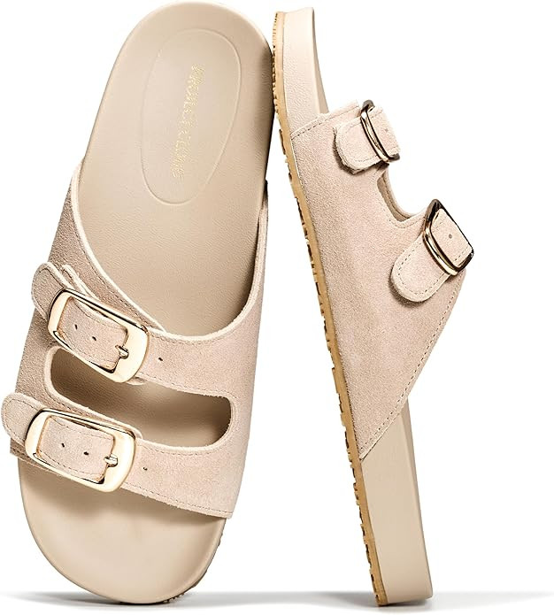 Project Cloud 100% Genuine Leather Womens Sandals Comfortable Plush & Soft Insole Sandals Women -... | Amazon (US)