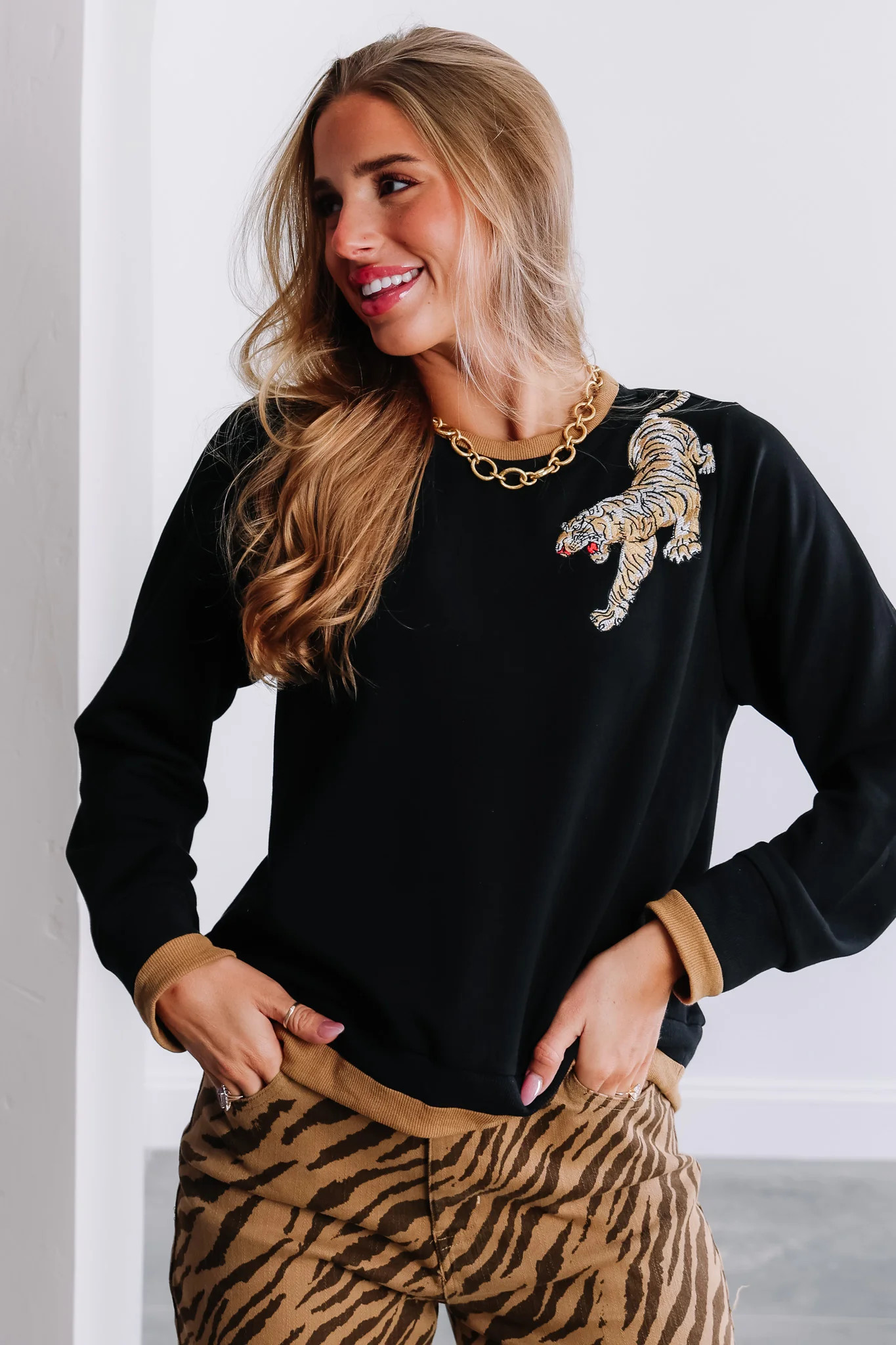 Take My Breath Away Black Long Sleeve Sweatshirt | The Willow Tree