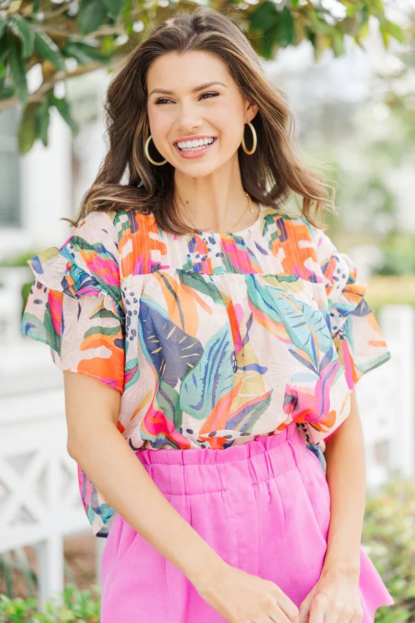 Start The Day Multi-Colored Tropical Blouse | The Mint Julep Boutique