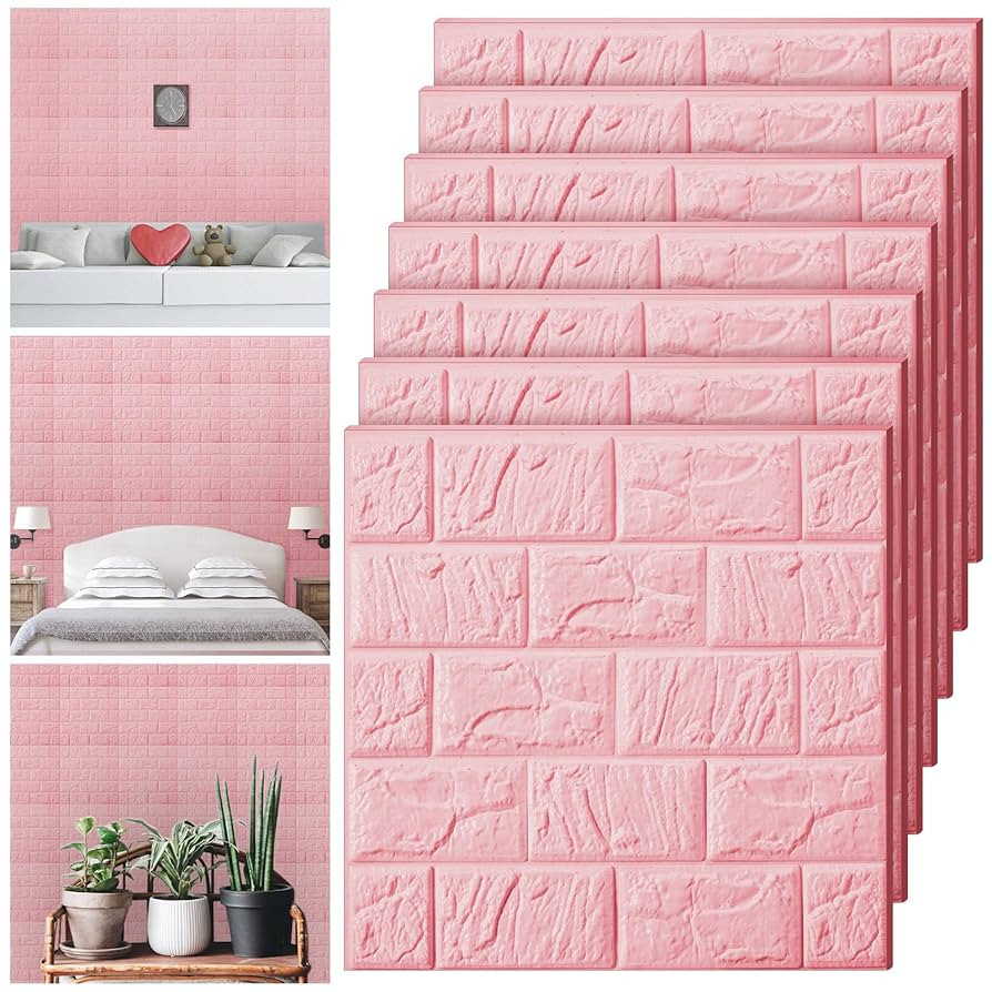 Tinlade 30 Pcs 28.81 Sq ft 3D Wall Panels Peel and Stick Foam Brick Wallpaper Printable Faux Bric... | Amazon (US)
