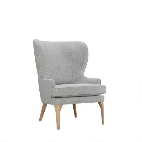 Oatmeal Nilan Wingback Chair with Natural Legs | World Market