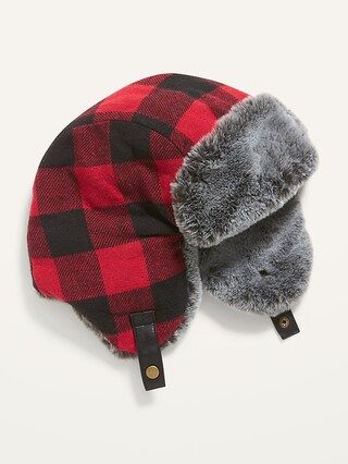 Faux-Fur-Lined Flannel Trapper Hat for Boys | Old Navy (CA)