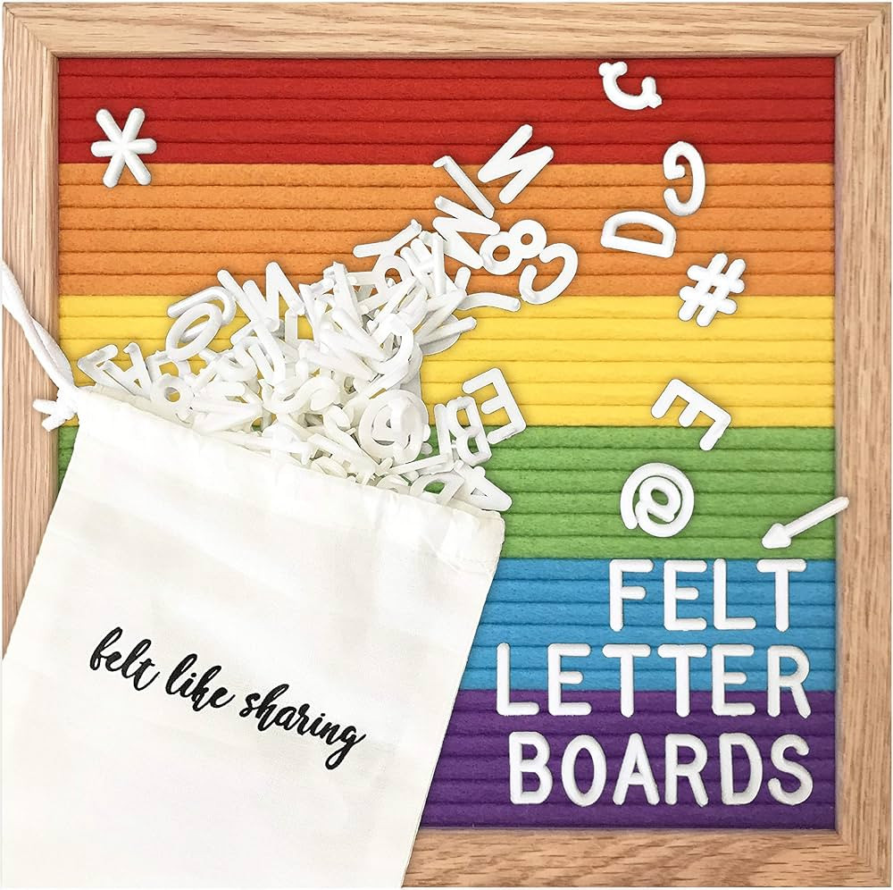 Felt Letter Board, 10x10in Changeable Letter Board with Letters White 300 Piece - Felt Message Bo... | Amazon (US)