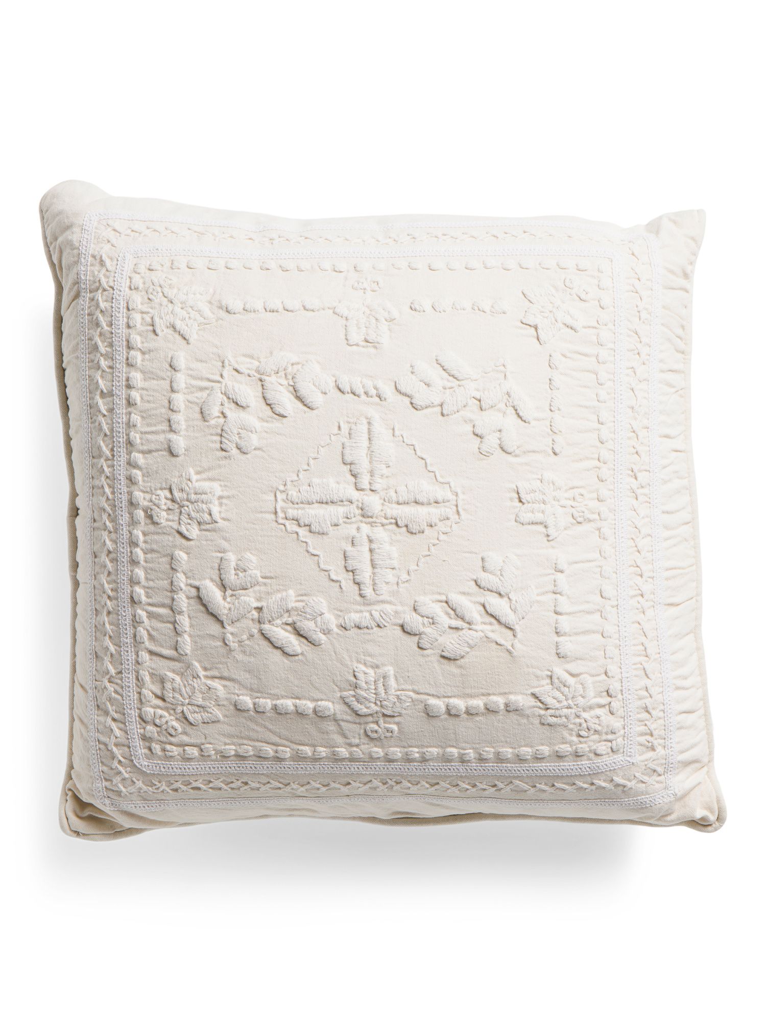 22x22 Frida Embroidered Garment Washed Pillow | TJ Maxx