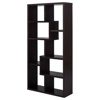 8-shelf Cappuccino Display - Ideal For Displaying Artworks Geometric Bookcase With 8 Shelves Enhances Your Room's Atmosphere | Wayfair North America