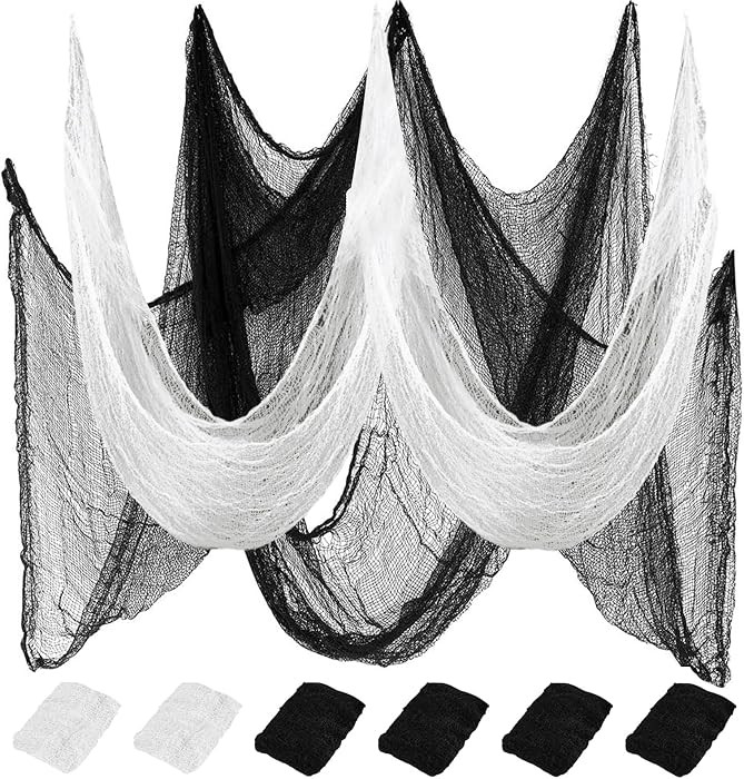 6 Pack Black Creepy Cloth - Halloween Decorations - 30x72 Inch Cotton Fabric - Spooky & Creepy fo... | Amazon (US)