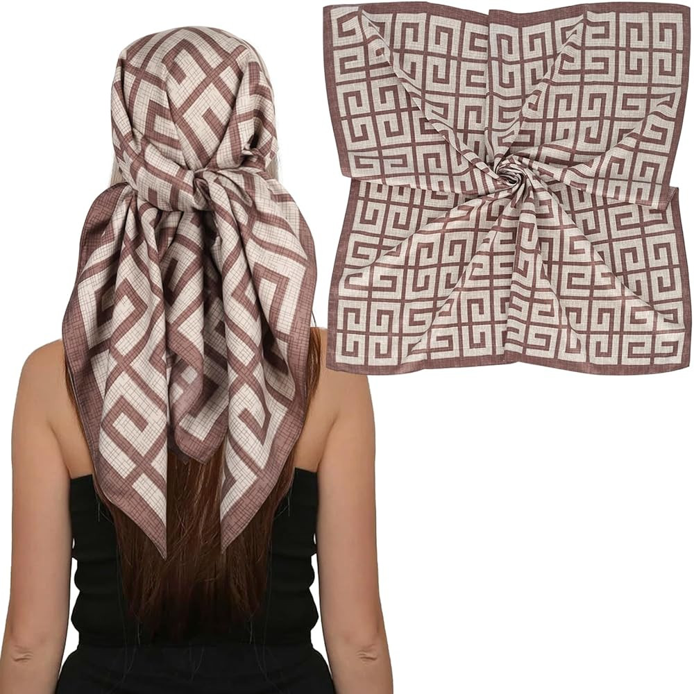 EXTREE Women's 35 inch Fashion Headscarf Silk Satin Scarf for Hair Wrapping at Night Bandana Squa... | Amazon (US)