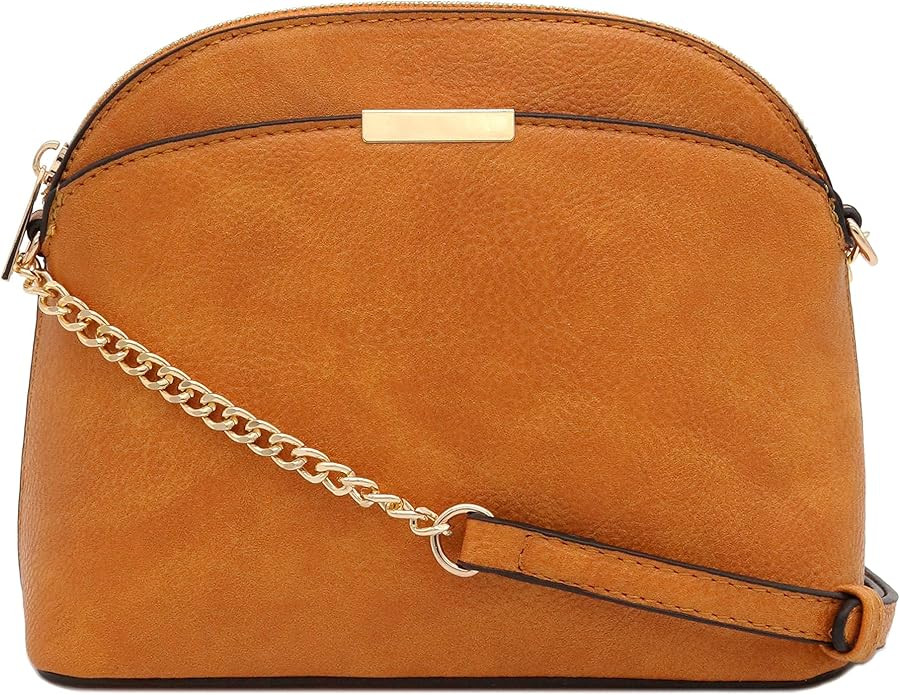 Solid Small Dome Crossbody bag with Chain Strap | Amazon (US)