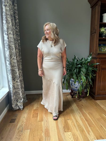 Beautiful neutral slip dress with a cap sleeve. Mother of the bride mother of the groom simple dress. Wearing a size large petite. I’ll link my shapewesr too. 🤪

10% off spanx code NANETTEXSPANX 

Wedding guest Abercrombie sale 

#LTKFindsUnder100 #LTKOver40 #LTKWedding
