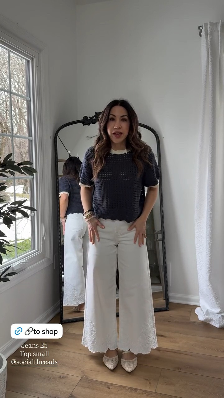 Small sweater. Jeans 25. White jeans. White denim 

#LTKPetite #LTKOver40