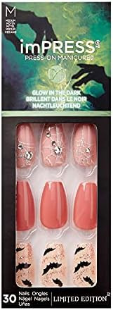 Kiss imPRESS Press on Manicure Halloween Nails - Let Me In, Medium Length, Coffin Shape, 30 Fake ... | Amazon (US)