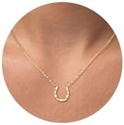 CHESKY 14K Gold Plated Pendant Necklace for Women, Dainty Pendant Necklace Trendy Cubic Zirconia ... | Amazon (US)