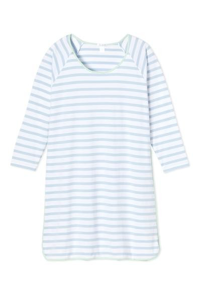 Pima Long Sleeve Nightgown in Saltwater | LAKE Pajamas