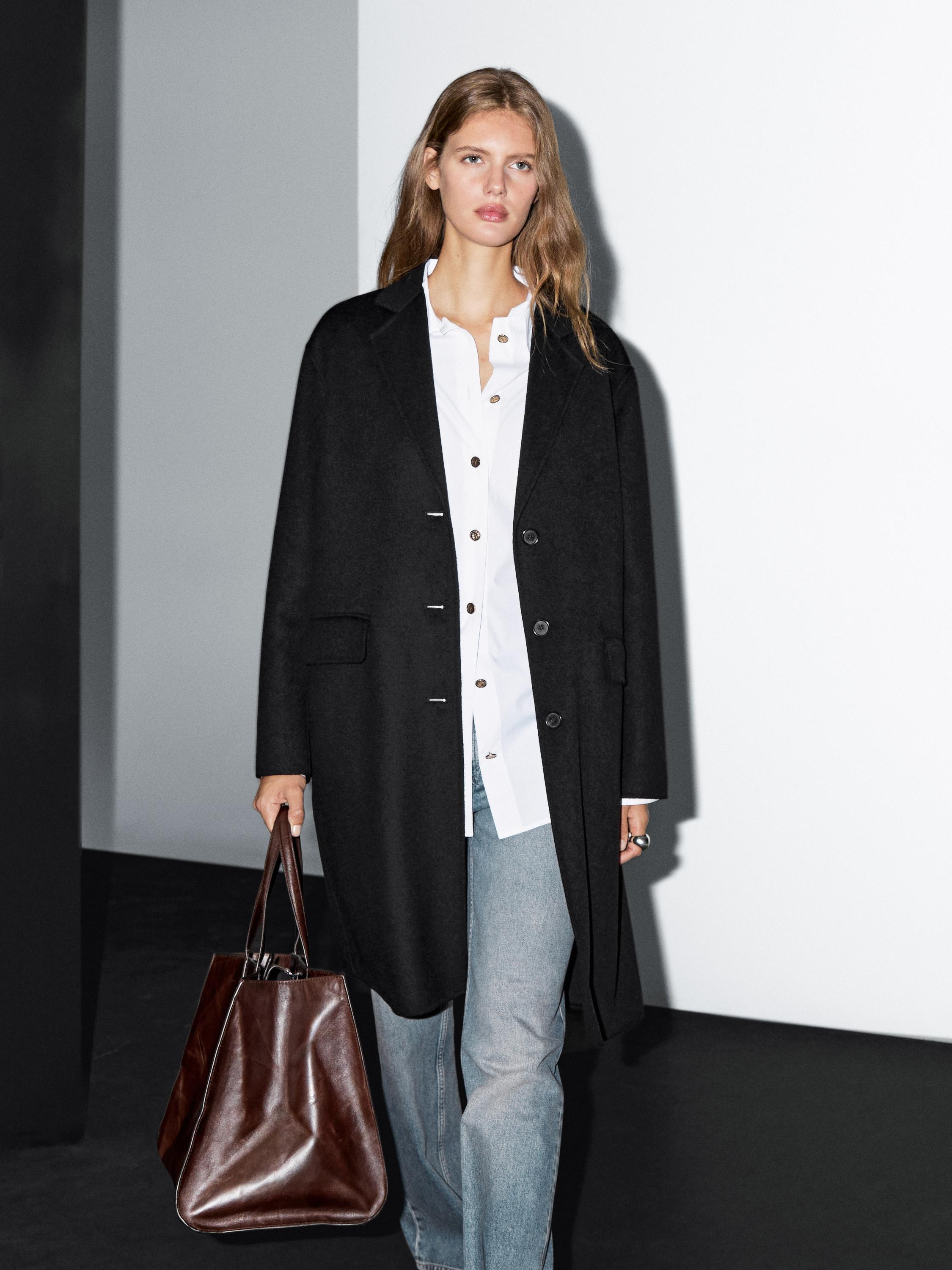 Long wool blend coat | Massimo Dutti UK