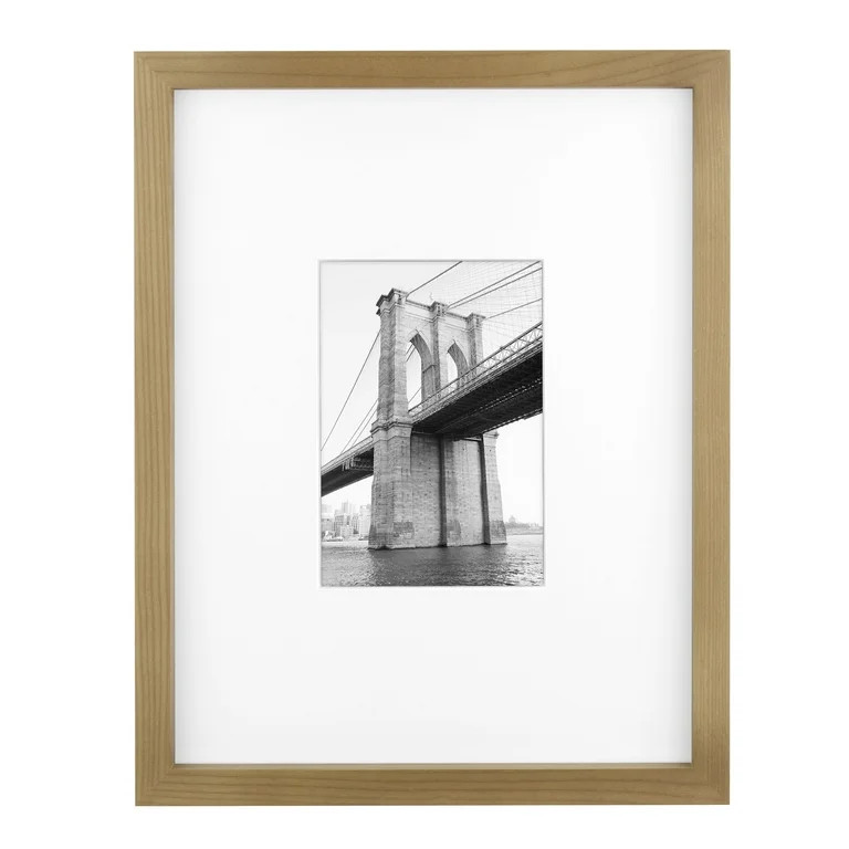 Better Homes & Gardens 11x14 Matted to 5x7 Gallery Wall Picture Frame, Natural Wood, Non Glare | Walmart (US)