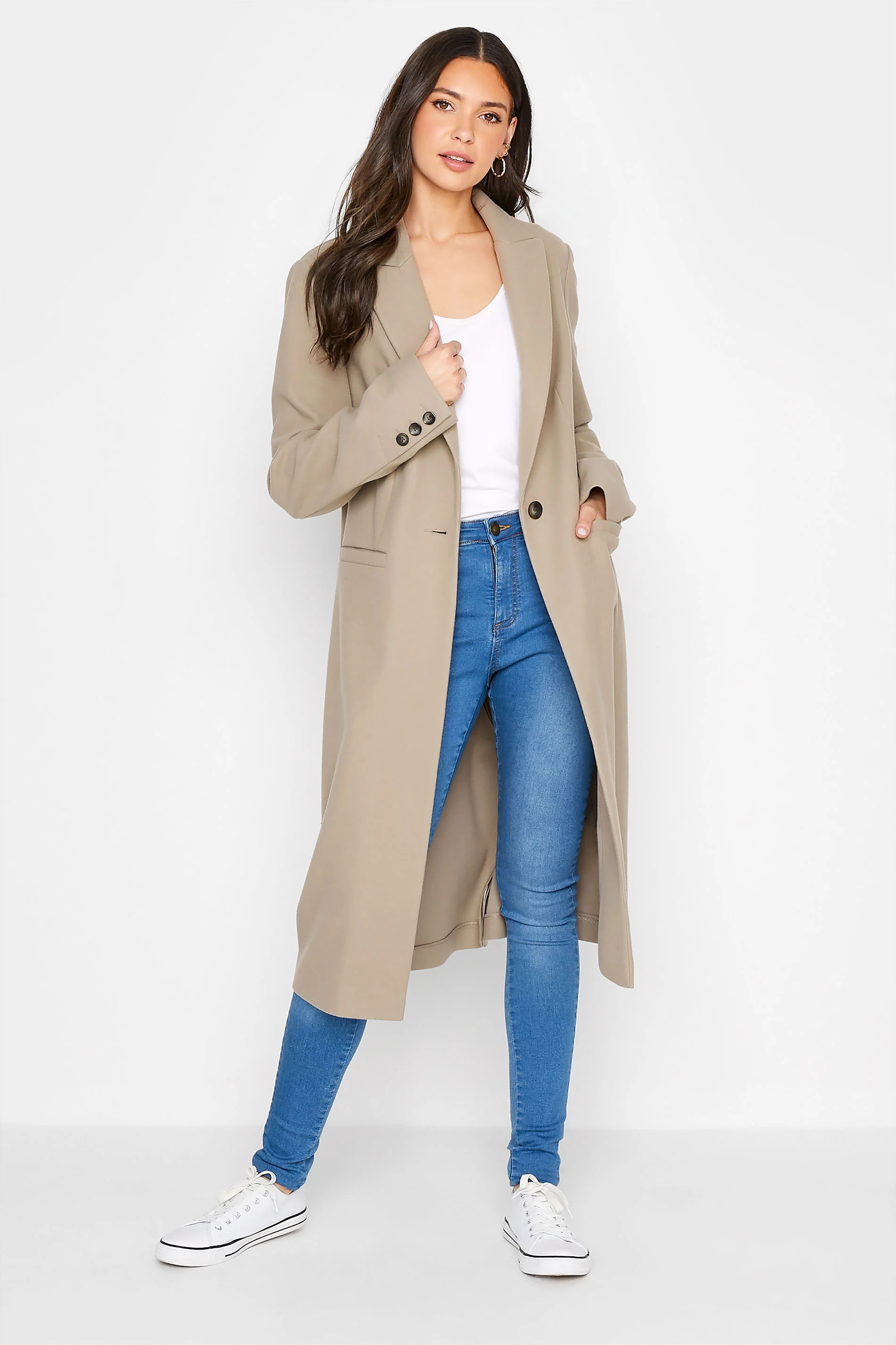 LTS Tall Mink Brown Midi Formal Coat | Long Tall Sally