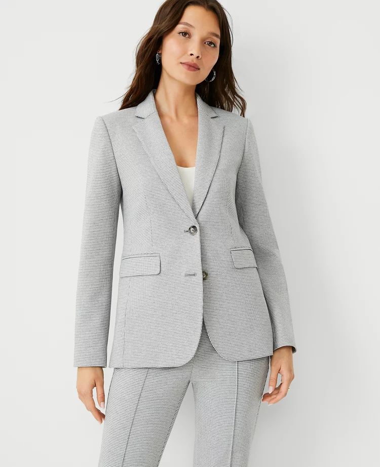 The Notched Two Button Blazer in Houndstooth Knit | Ann Taylor (US)