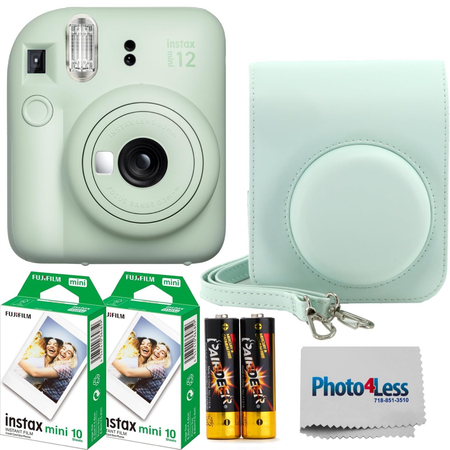 Fujifilm Instax MiniI 12 Instant Film Camera Mint Green, Fujifilm Instax Mini Twin Pack Instant F... | Amazon (US)