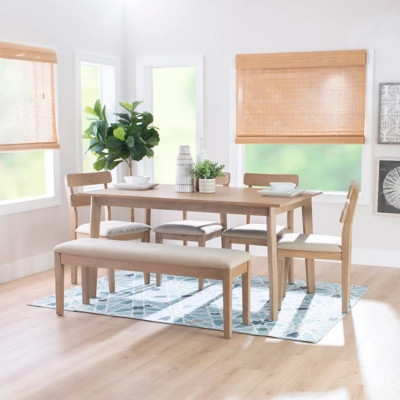 Linon Devin Dining Table and 4 Chairs and Bench Set | Ashley Homestore