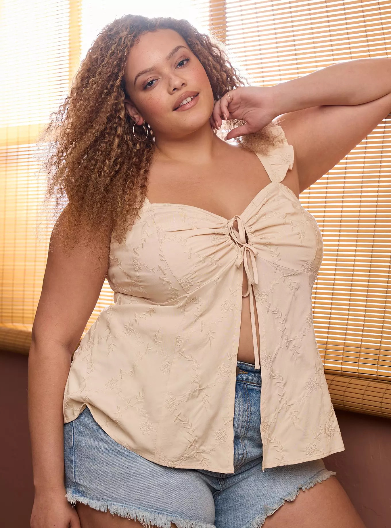 Festi Tie-Front Flutter Sleeve Tank | Torrid (US & Canada)