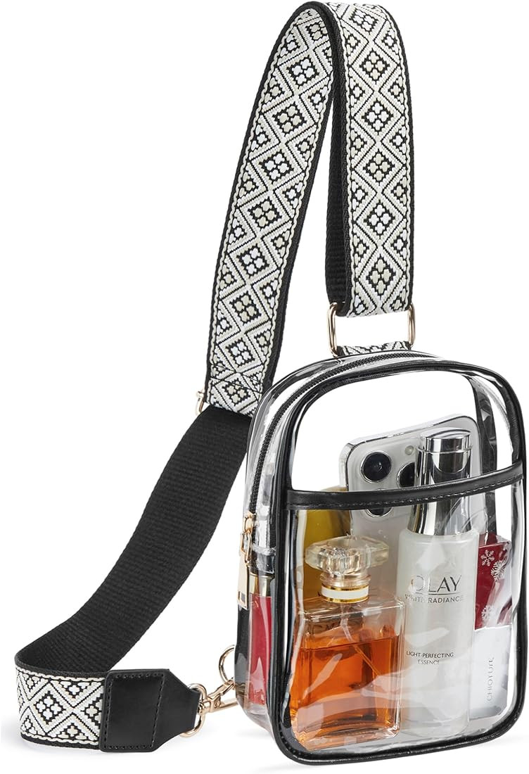 Telena Clear Sling Bag, Clear Fanny Pack Stadium Approved Crossbody Bag Purses for Women Heavy Du... | Amazon (US)