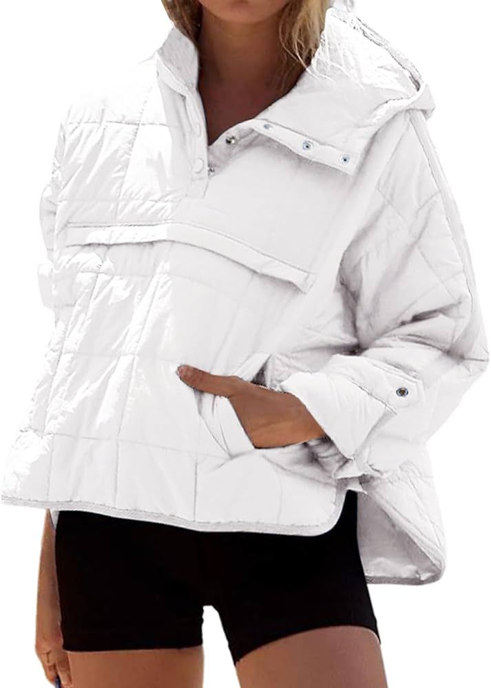 Yimoon Women's Pullover Puffer Jacket Packable Quilted Lightweight Hooded Warm Coat | Amazon (US)