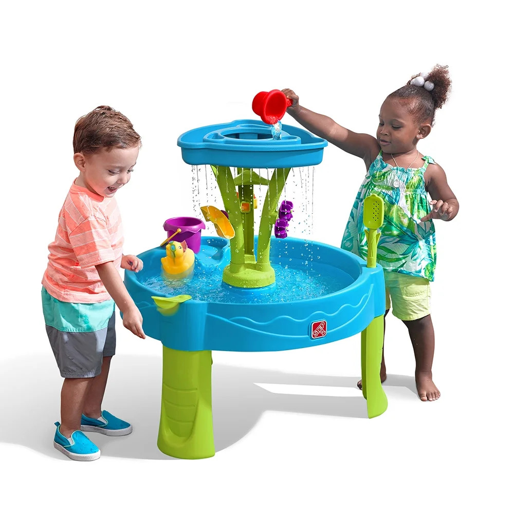 Step2 Summer Showers Splash Tower Blue Plastic Water Table for Toddlers with 10-piece Playset | Walmart (US)