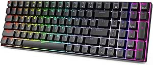 RK ROYAL KLUDGE RK100 2.4G Wireless/Bluetooth/Wired RGB Mechanical Keyboard, 100 Keys 3 Modes Con... | Amazon (US)