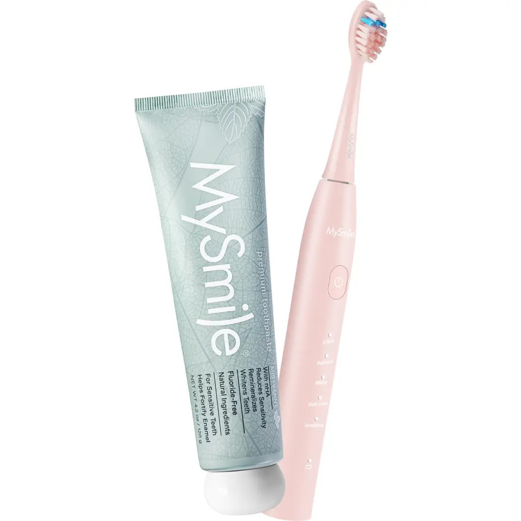 MySmile DY156 Electric Toothbrush & Nano-Hydroxyapatite Toothpaste Bundle in Pastel Pink at Nordstrom | Nordstrom