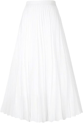 GOLDSTITCH Women's High Waist Pleated Skirt A line Swing Midi Skirt | Amazon (US)