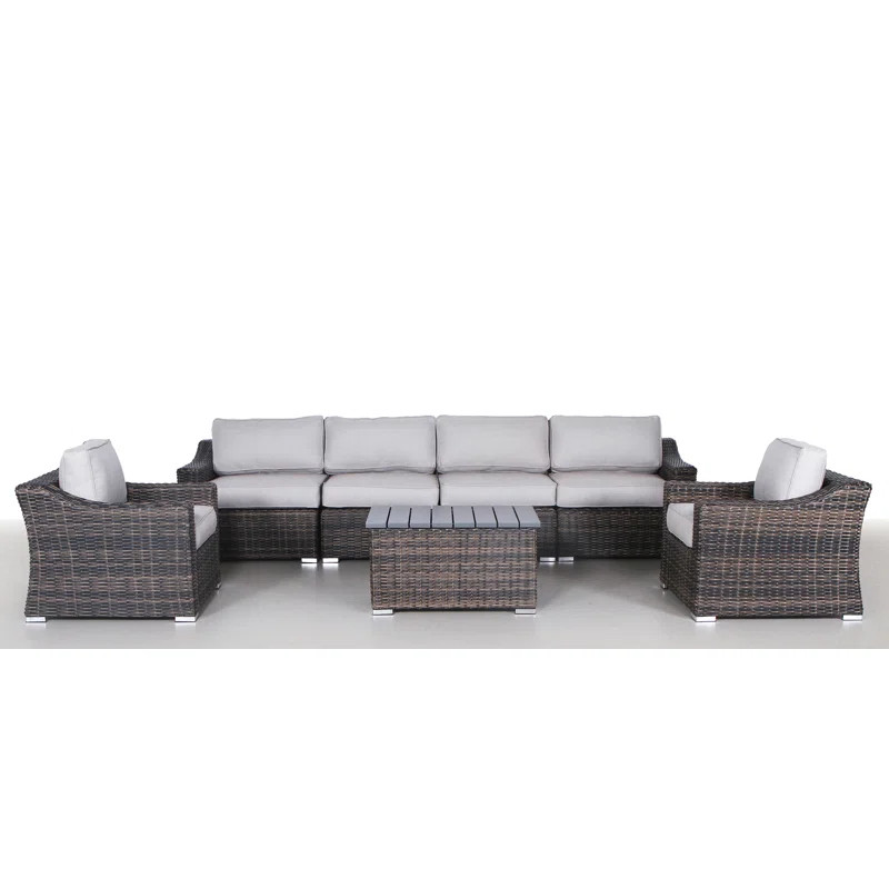 Dayse Fully Assembled 6 - Person Seating Group with Cushions |All-weather wicker sectional | Wayfair North America