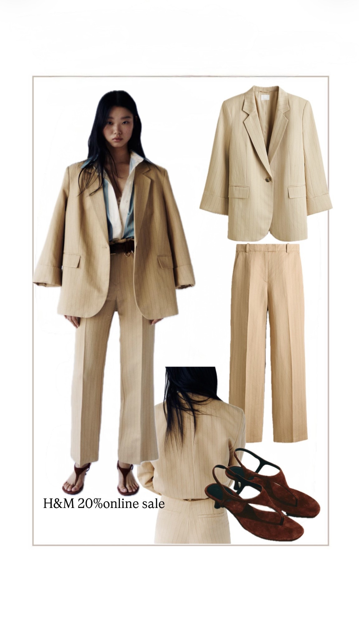 H&M is doing 20% off online only (code APP20)and this neutral tailored look is TOO good 🤍
Blazer + trousers + kitten heels Sandals = effortless outfit formula. Perfect for spring outfits and transitional weather. Linking all my favorites before they sell out.
#LTKFinds #LTKFashion #HM #SpringStyle

#LTKWorkwear #LTKSeasonal #LTKSaleAlert
