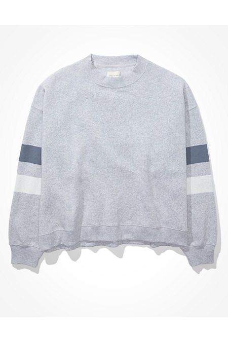 AE Forever Crew Neck Sweatshirt Women's Heather Gray M | American Eagle Outfitters (US & CA)