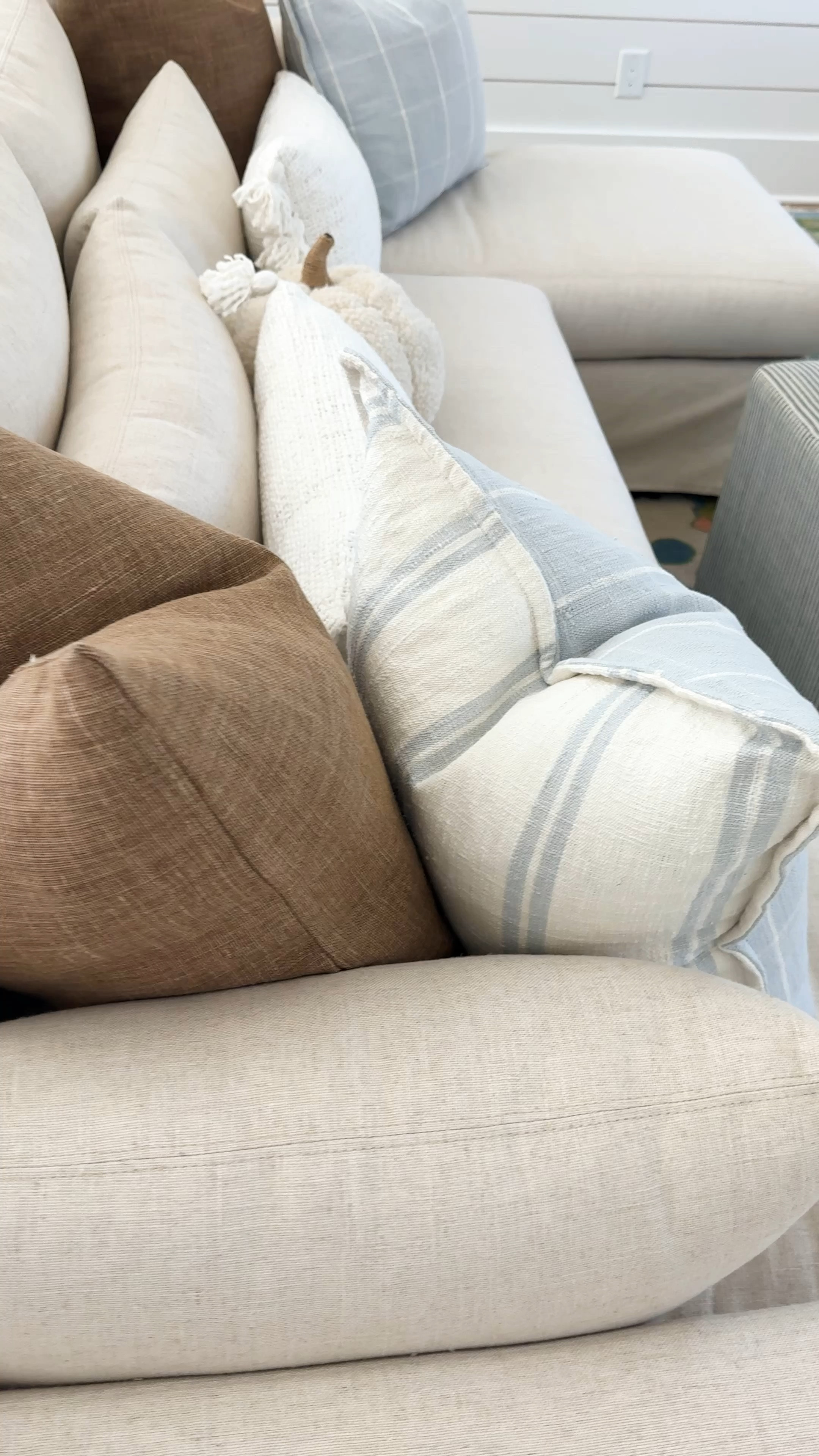 These $16 reversible plaid and stripe pillow covers are SO good! I love that you can add your own insert and they’re perfect all year long. They also come in a neutral version. Also linking my favorite Belgian linen pillow covers, our slipcovered linen sectional, plush pumpkin pillow, and this tassel pillow!
.
#ltkhome #ltkseasonal #ltkfindsunder50 #ltksalealert #ltkfindsunder100 #ltkvideo

#LTKSeasonal #LTKHome #LTKVideo