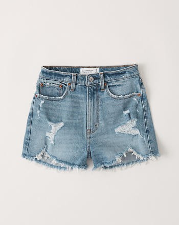 Curve Love High Rise Mom Shorts | Abercrombie & Fitch (US)
