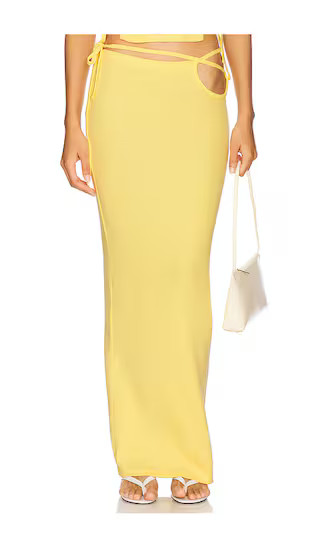 x REVOLVE Calyssa Maxi Skirt in Butter | Revolve Clothing (Global)