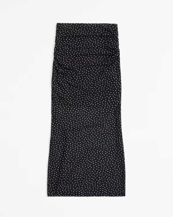Ruched Mesh Midi Skirt | Abercrombie & Fitch (US)