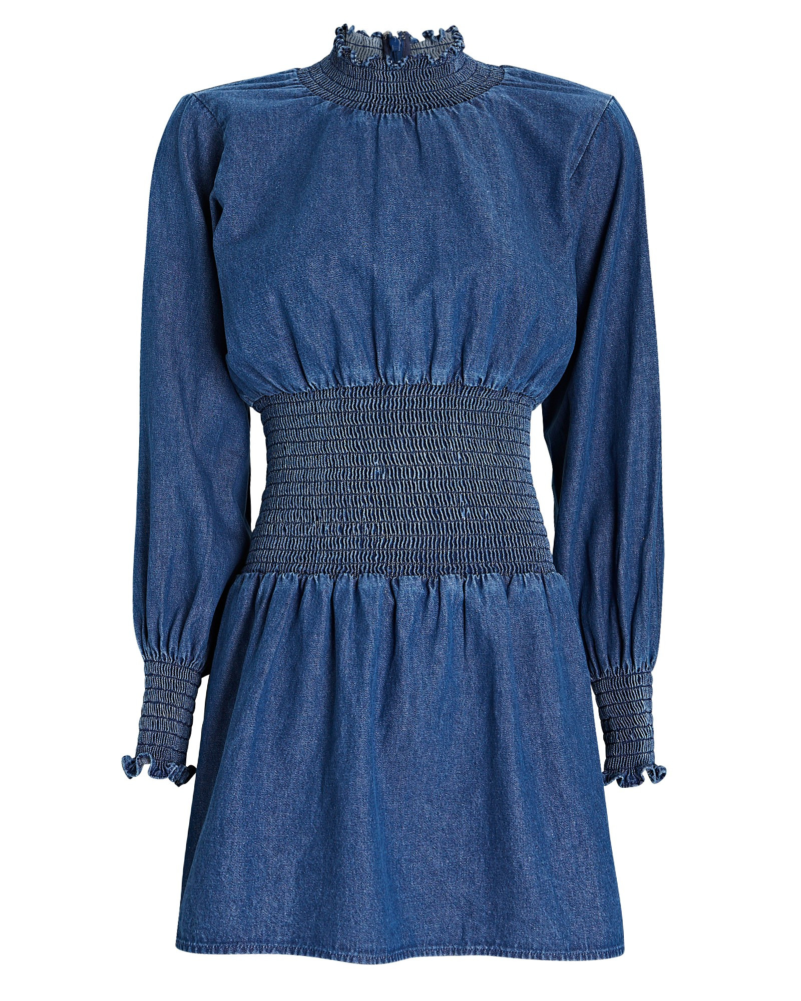 Smocked Denim Mini Dress | INTERMIX