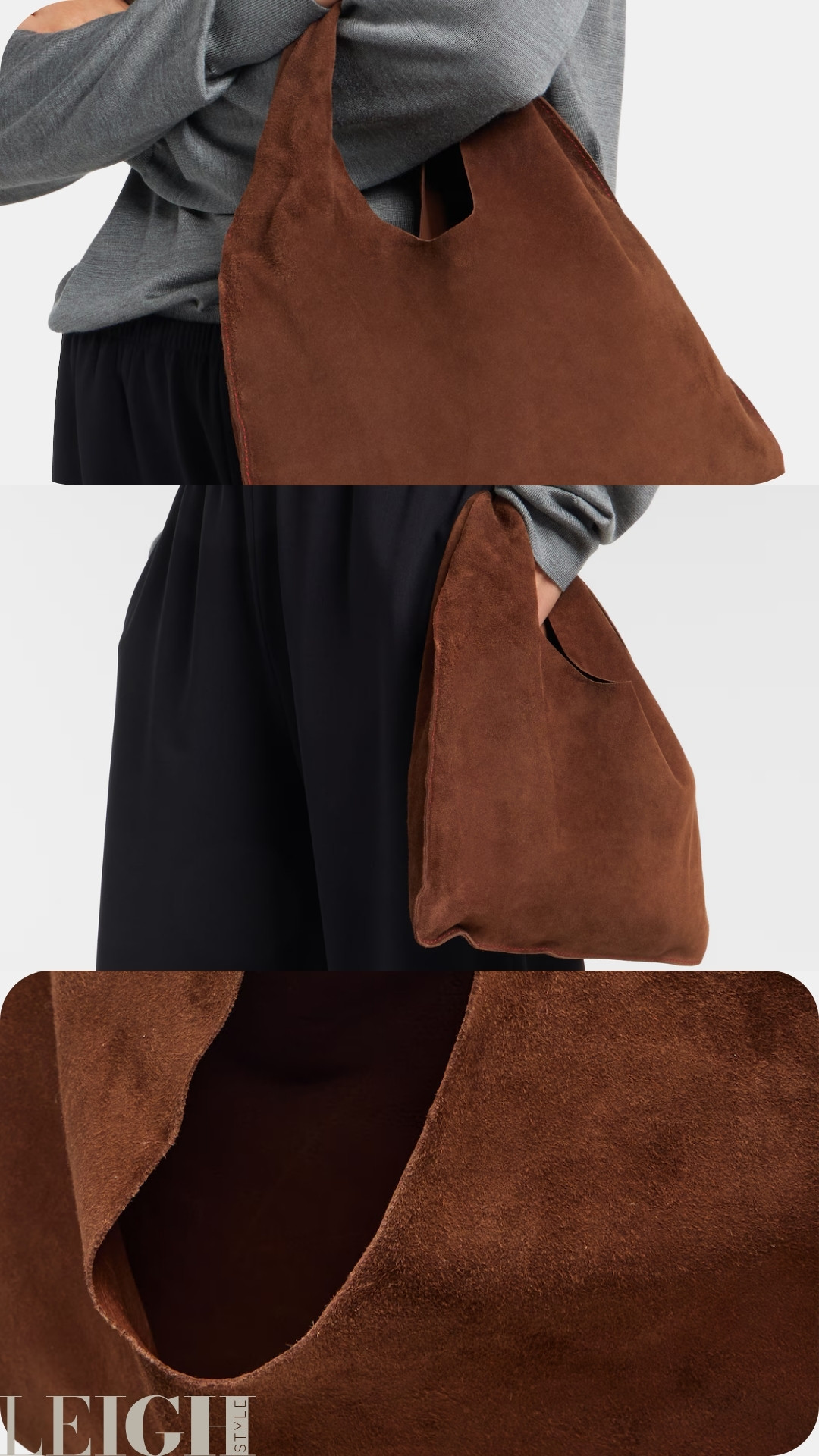 Pure, understated luxury defines this The Row suede tote. Crafted in supple chocolate-brown suede, its soft, slouchy silhouette and clean lines reflect the brand’s signature minimalist aesthetic. 

 #LTKootd #LTKWorkwear #LTKTravel