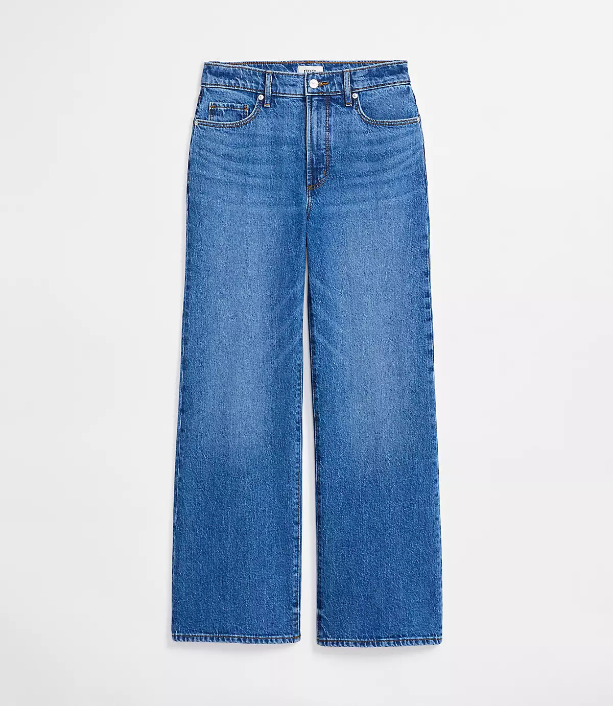 Rivete Petite High Rise Wide Leg Jeans in Vintage Dark Wash | LOFT